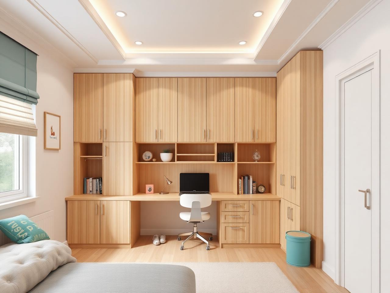 Panelled Guest Bedroom — Residential interior in New Town, Kolkata